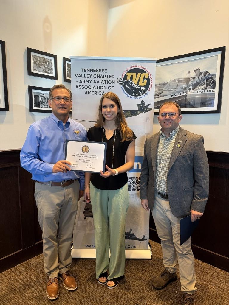 Natalie Talmadge receives the BG Robert M. Leich Memorial Scholarship