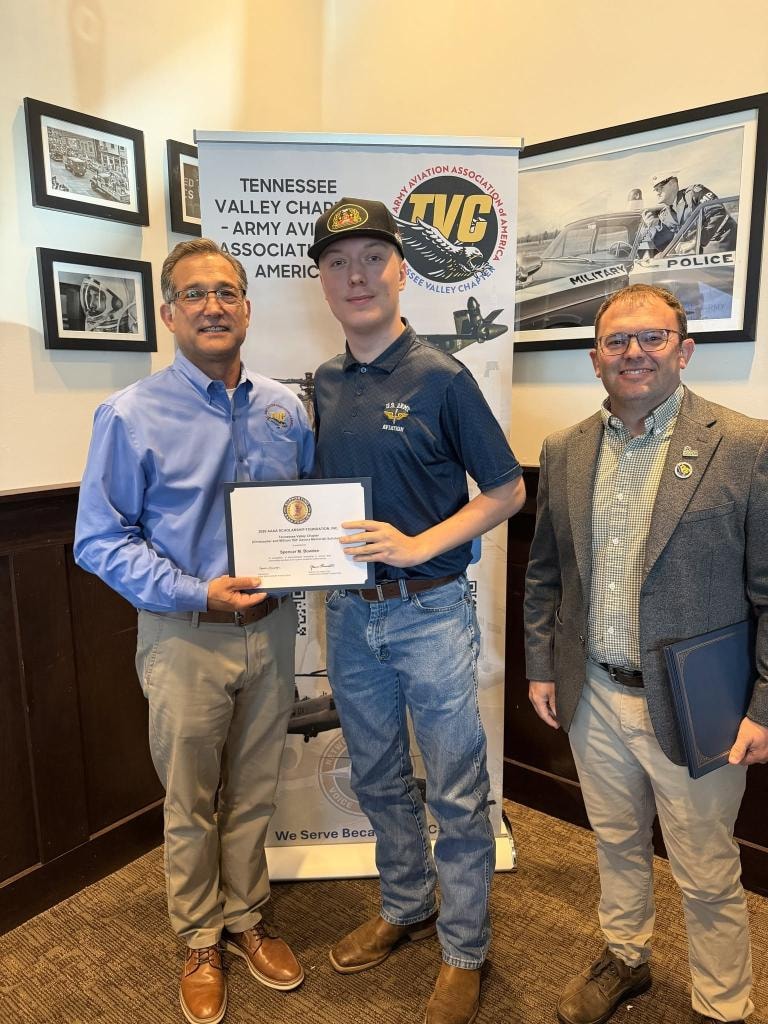 Spencer Bowden receives the Christopher and William 'Bill' Gavora Memorial Scholarship