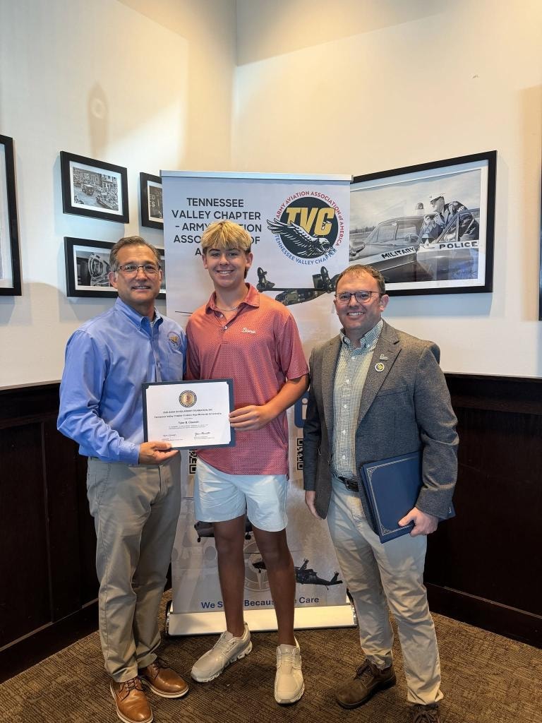 Tyler Claunch receives the Colleen Hipp Memorial Scholarship